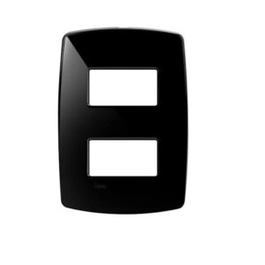 Placa 4x2 2 Postos Separados Radial Perola Negra