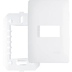 Placa 4x2 1 Posto Horizontal Com Suporte Branca - 3633 Fame