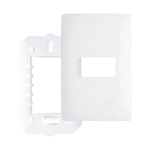 Placa 4x2 1 Posto Horizontal Com Suporte Branca - 3633 Fame