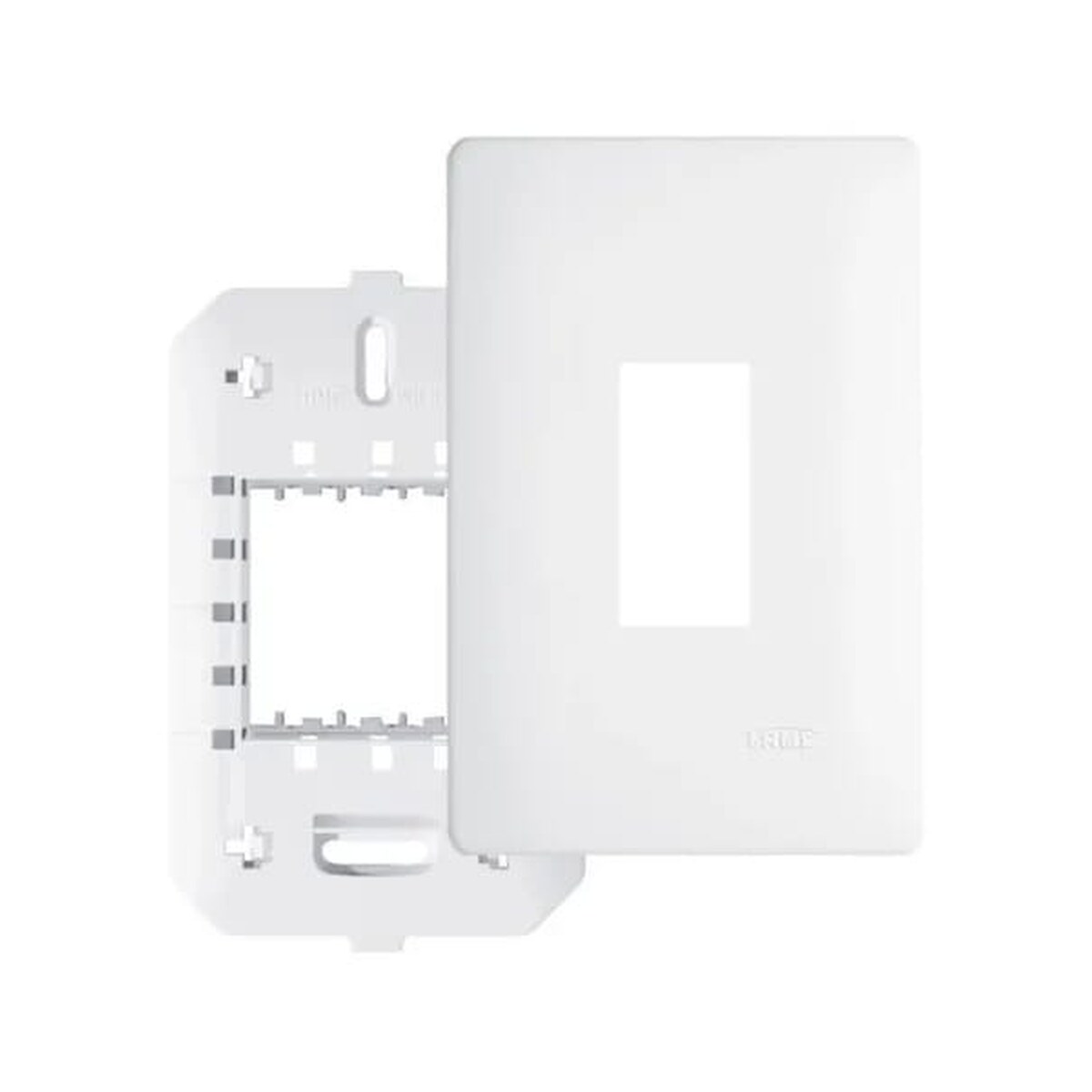 Placa 4x2 1 Posto Vertical Com Suporte Branca - 3634 Fame