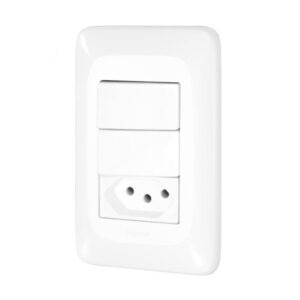 Conjunto 4x2 2 Interruptor Simples + Tomada 10a Lgx113 Pop