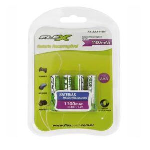 Pilha Recarregavel AAA Com 4 1100mAh