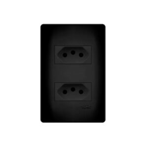 Conjunto 4x2 2 Tomada 20A 4058 - Habitat Black