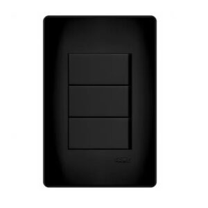 Conjunto 4x2 3 Interruptor Simples 16A 4051 - Habitat Black