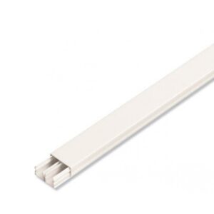 Canaleta x1 Slim 20x10 2Mts Creme Com Divisão e Adesivo