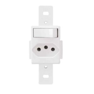 Conjunto S/Placa Interruptor Simples+Tom20A 1340 - FameBlanc