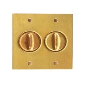 Placa De Piso 4x4 Latão 2 Tomada Telebras - Stamplac
