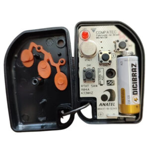 Trans Duplo C/Bateria 12V 433Mhz C/Presilha RTN HT Compatec