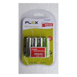 Pilha Recarregavel AA Com 4 2900mAh
