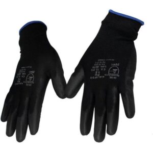 Luva Tricotada PU Preta T.08-M - Kalipso