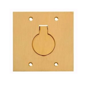 Placa De Piso 4x4 Latão 1 Tomada Redonda - Stamplac
