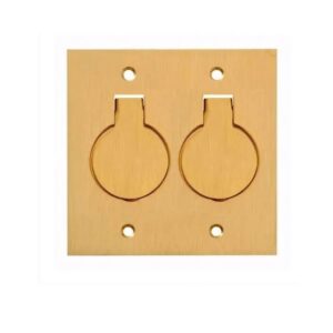Placa De Piso 4x4 Latão 2 Tomada Redonda - Stamplac