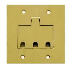 Placa De Piso 4x4 Latão 3 Rj45/rj11 - Stamplac