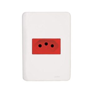 Conjunto 4x2 Tomada 10a Vermelha 7311verm - Nova Aros Perlex