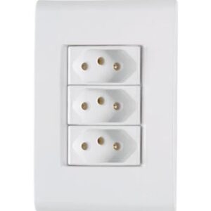 Conjunto 4x2 3 Tomadas De 10a Branco - Tramontina Lux