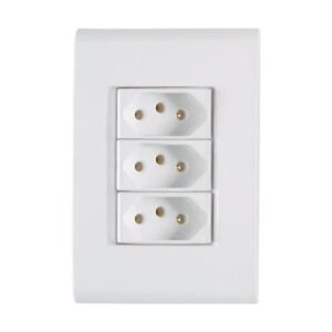 Conjunto 4x2 3 Tomadas De 10a Branco 145076 - Tramontina Lux