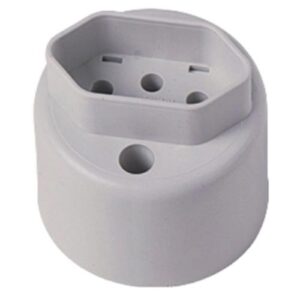 Tomada Sobrepor 2p+t 10a Cinza Redonda Pequena 17500 - Ilumi