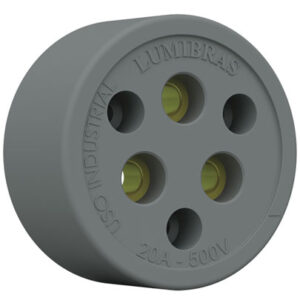 Tomada Polarizada Fibra 3x20A Cinza - Lumibras