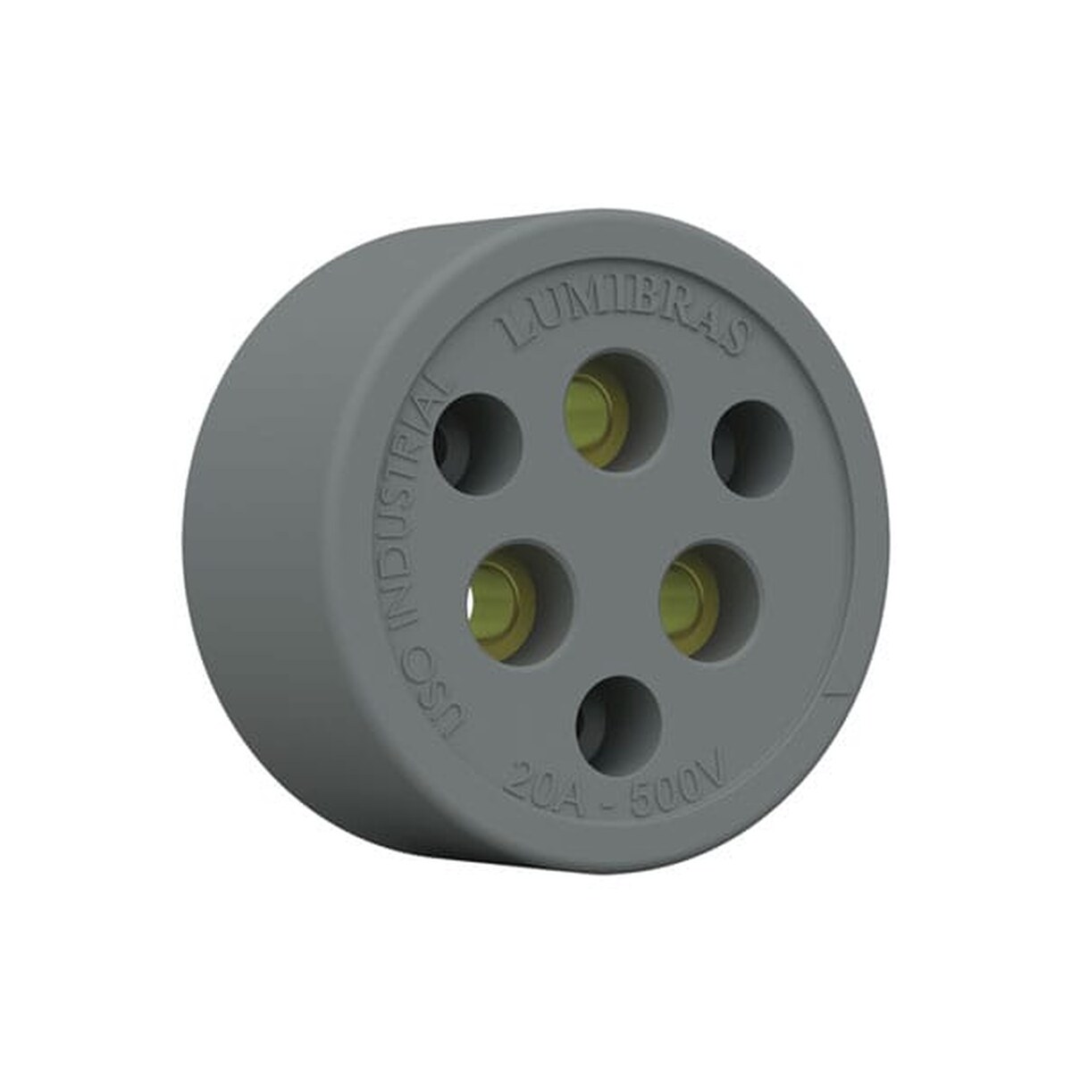 Tomada Polarizada Fibra 3x20A Cinza - Lumibras