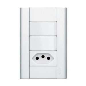 Conjunto 4x2 2 Interruptor Simples 16a Tomada 10a 1441 Fame