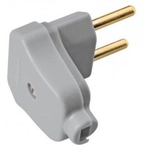 Plug Macho 90° Com Prensa Cabo 2p+t 10a Cinza V20 - Voltim
