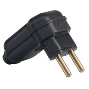 Plug Macho 90° Com Prensa Cabo 10a Preto V17 - Voltim