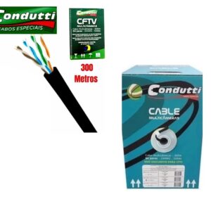 Cabo Multicameras 4P CFTV DC Externo Preto Condutti