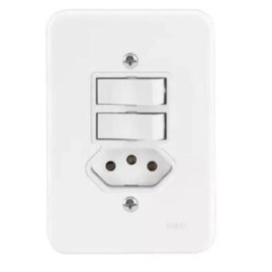 Placa 4x2 2 Teclas 1 Tomada - Radial Pollar