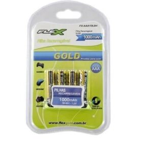 Pilha Recarregavel AAA Com 4 1000mAh
