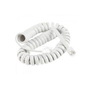 Cabo Espiral Com 2 Plugs Americano Branco