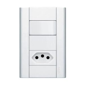 Conjunto 4x2 Interruptor Simples 16a + Tomada 10a 1435 Fame