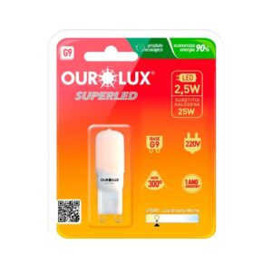 Lâmpada de LED Bipino 2,5W Branca Fosca G9 - Ourolux