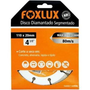 Disco Diamantado 4.3/8 Segmentado 110x20mm - Foxlux