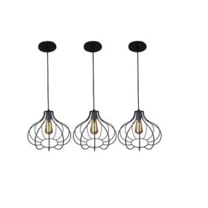 Pendente Decorativo Retro Cebola 19x20cm Preto - MS