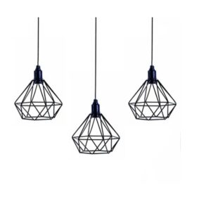 Pendente Decorativo Diamante Pequeno 19x17cm Preto - MS