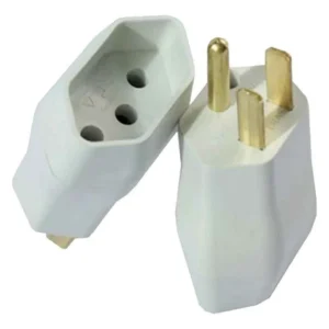 Plug Adaptador Reverso 2P+T 15A Cinza 1222 - Ilumi