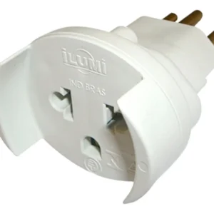 Plug Adaptador 2P+T 10A Branco 1221 - Ilumi