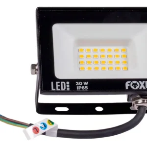 Refletor de LED 30W 3000K Bivolt Preto - Foxlux