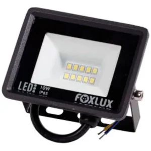 Refletor de LED 10W 3000K Bivolt Preto - Foxlux