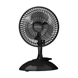Ventilador de Mesa 20cm 220V Black Base/Garra - Ventisol