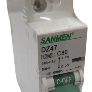 Disjuntor Unipolar 80A Curva C 3kA - Sanmen