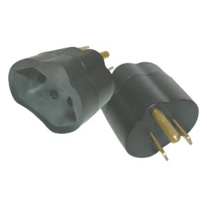 Plug Adaptador Reverso 2P+T 15A Preto 1223 - Ilumi