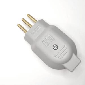Plug Macho 2P+T 10A Cinza V97 - Voltim