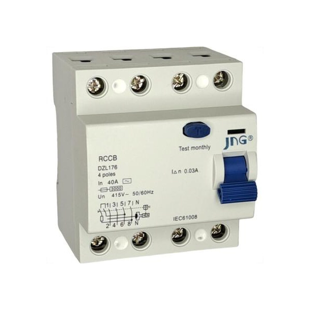 Interruptor de Fuga Classe AC 4P 40A 30mA - JNG