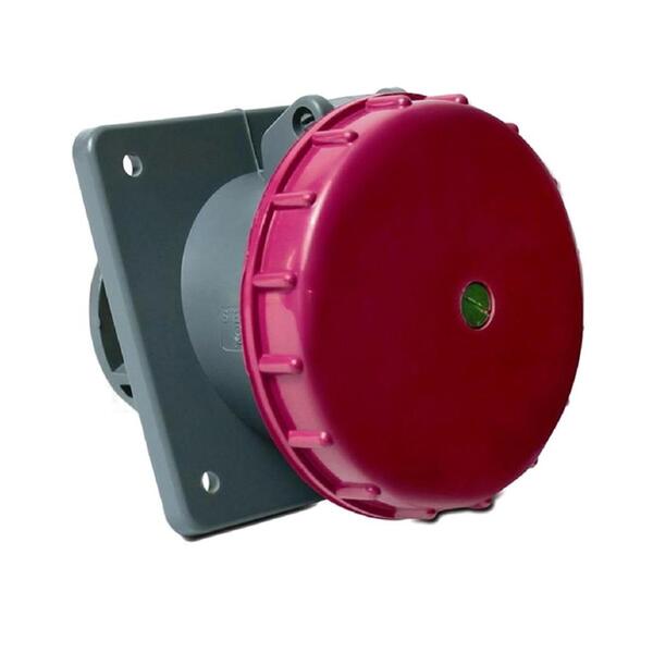Tomada Embutir 3P+N+T 63A 380/440V Vermelho 6H IP67 - Albany