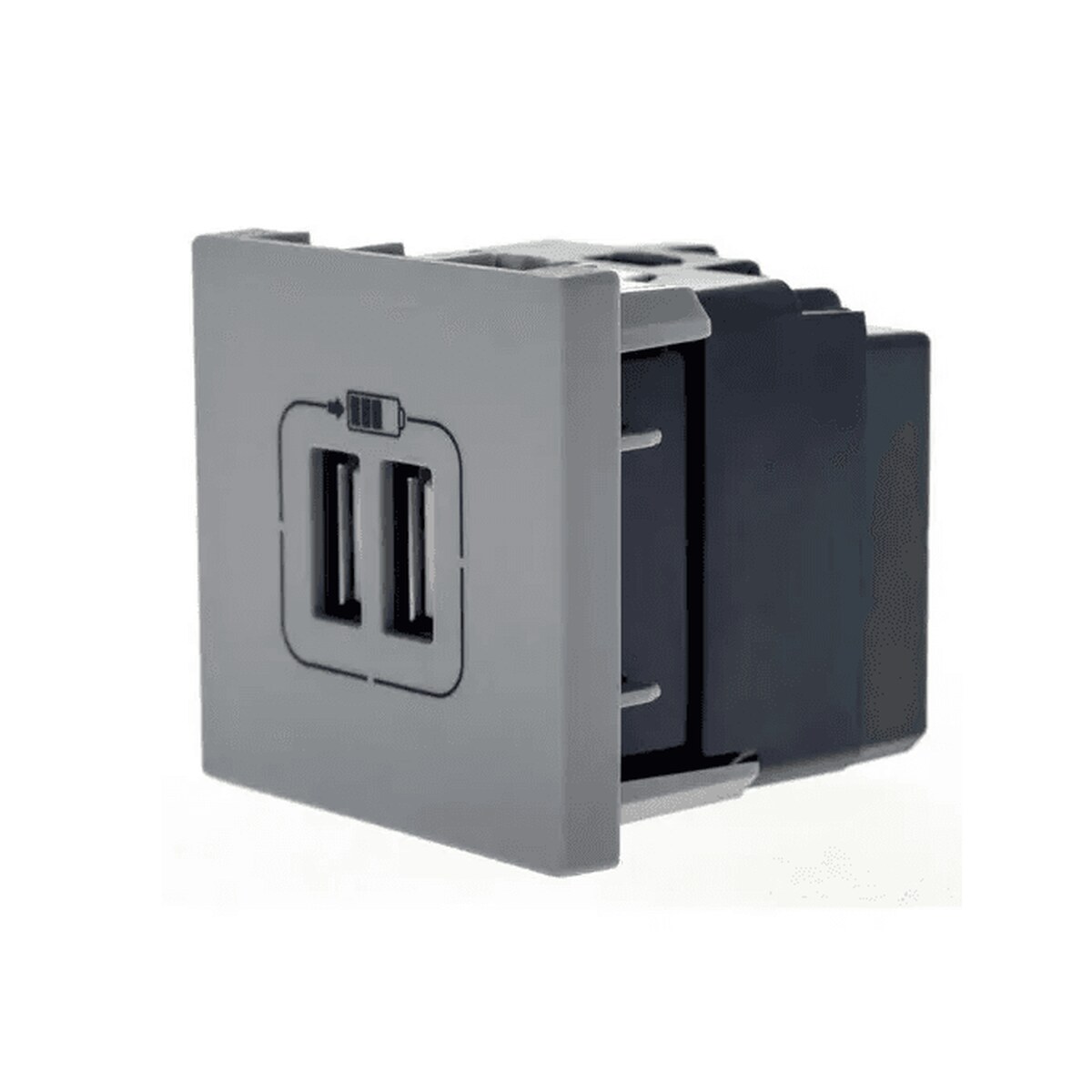 Modulo Tomada 2 USB Cinza 615089CZ - Pial Plus+
